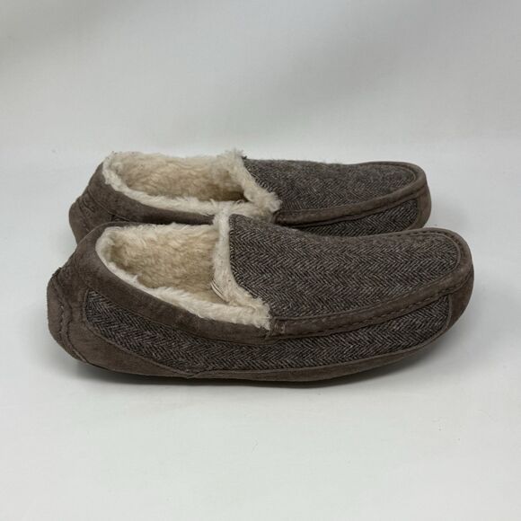 Ugg Ascot Tweed Slippers Shoes Mens 10 Brown Suede Sheepskin Wool Lined Comfort main image 8